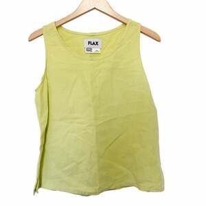 Flax Lime Green 100% Linen Tank Top Sz S